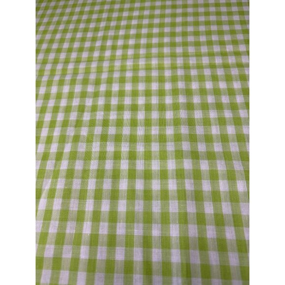 Green White Gingham Cotton Fabric 18" x 34" Sewing Crafts & Quilting - Picture 1 of 11